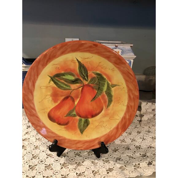 Tuscan Pear Serving Platter 11” . Certified International Susan Winget Ceramic - Picture 4 of 7